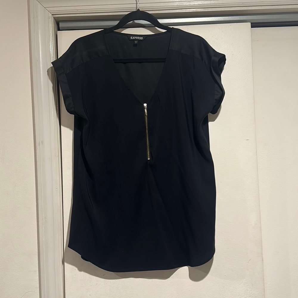 Black with gold zipper shirt